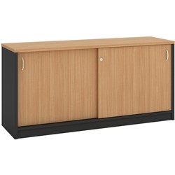 OM CREDENZA W1500 x D450 x H720mm Beech Charcoal