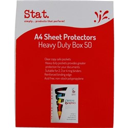STAT SHEET PROTECTOR A4 70 Micron Clear Pack of 50