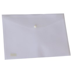STAT DOCUMENT WALLET A4 PP With Button Clear Pack of 10