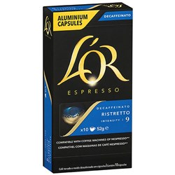 L'OR ESPRESSO CAPSULES DECAF RISTRETTO 9 Box 100