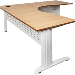 RAPID SPAN CORNER WORKSTATION W1500xW1500xD700xH730 Beech Top White Frame