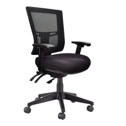 BURO METRO II WITH ARMS NYLON BASE SEAT SLIDE BLACK MEDIUM BACK