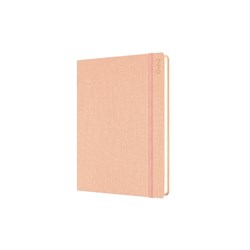 Debden Designer Diary Day To A Page A5 Textured Fabric Peach