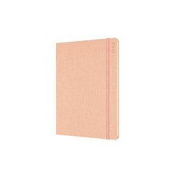 Debden Designer Diary Week To View A5 Textured Fabric Peach