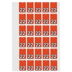 Avery Top Tab 22 Year Code Label 20x30mm Dark Orange Pack of 150
