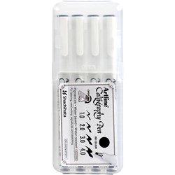 Artline Calligraphy Pen Black Hard Case Pack of 4