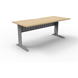 Rapidline Span Workstation 1800Wx750mmD Natural Oak & Silver