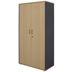 Rapidline Lockable Cupboard 1800Hx900Wx450mmD Natural Oak and Ironstone