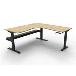 Rapidline Boost Manual Height Corner Workstation + Cable Tray 1800/1800W x 705-1155mmH