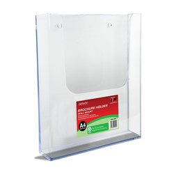 Deflecto Recycled Brochure Holder A4 Single Tier Wall Mount Portrait Clear