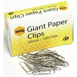 MARBIG PAPER CLIPS GIANT 50MM BX100