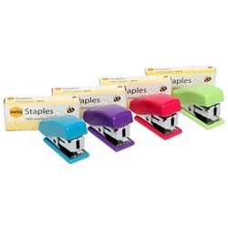 MARBIG ****MINI*** STAPLER W/STAPLES 26/6 ASSORTED COLOUR 975428
