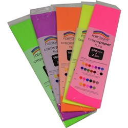 RAINBOW FLURO CREPE 500mmx2.5m Assorted