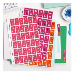 SHEET CODE LABEL ALPHA A LATERAL SIDE TAB 30 LABELS/SHT 180 LABELS PK5