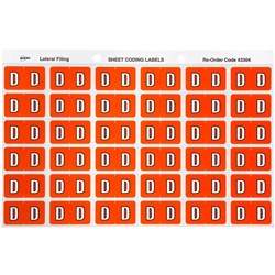 AVERY LABEL D SIDE TAB 25X38MM DARK ORANGE 43304 PK.180