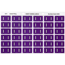 SHEET CODE LABEL ALPHA I LATERAL SIDE TAB 30 LABELS/SHT 180 LABELS PK5