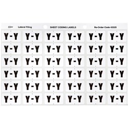 SHEET CODE LABEL ALPHA Y LATERAL SIDE TAB 30 LABELS/SHT 180 LABELS PK5