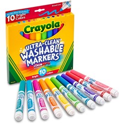 CRAYOLA WASHABLE BROAD MARKER 10 Asst Bright Colors