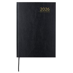 CUMBERLAND CLASSIC DIARY Week To View Casebound A4 Black - 2026