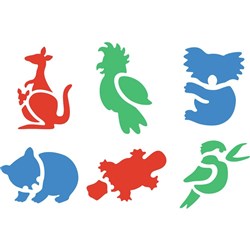 EC STENCIL Australian Animals 190x190mm