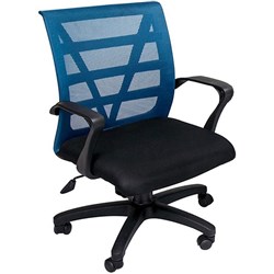TYPIST CHAIR BLUE MESH FULL BACK WITH BLACK SEAT LIGHT COMMERCIAL