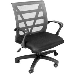 TYPIST CHAIR SILVER MESH FULL BACK WITH BLACK SEAT LIGHT COMMERCIAL