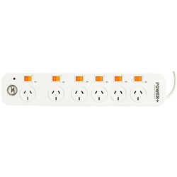 POWERPLUS POWERBOARD 6 OUTLET Individual Switch Surge O Load