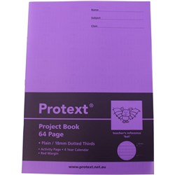 PROTEXT POLY PROJECT BOOK Plain/18mm D/Thirds 64pg Bat