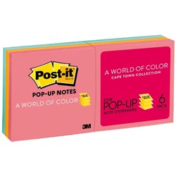 POST-IT POP UP NOTES 76X76MM R330-AN Refills Neon PK6