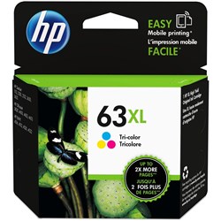 HP #63XL TRI COLOUR INK HY 330 pages