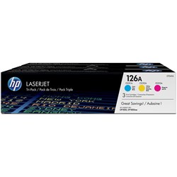 HP #126A CMY INK CARTRIDGES Tri Pack 1,000 pages