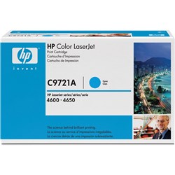 HP C9721A COLOUR LASERJET TONER CARTRIDGE CYAN 4600 SERIES