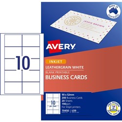 CELCAST IJ39 LEATHERGRAIN BUSINESS CARDS INKJET A4 PK200