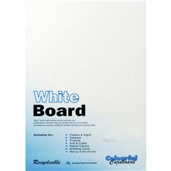 COLOURFUL CARDBOARD WHITE PASTEBOARD A3 200GSM - 3 SHEET PK50