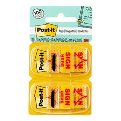 3M POST-IT FLAG SIGN HERE TWIN PK PK100