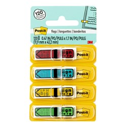 684-SH Post-it Flags - Assorted 'Sign Here' 12mm x 43.7mm
