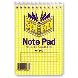 NOTEBOOK SPIRAX #560 A7 96PG T/O POCKET