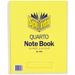 SPIRAX 593 NOTE BOOK QTO S/O 60 LEAF 252 X 200MM SPIRAX 593 NOTE BO 120PG