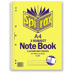 SPIRAX 3 SUBJECT NOTEBOOK 599 A4 300PG SB