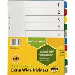 DIVIDERS A4 10TAB PP EXTRA WIDE
