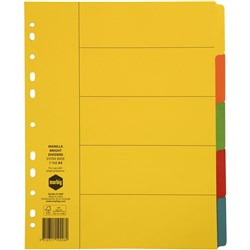 DIVIDER A4 BRITE EXTRA WIDE 5 TAB