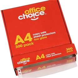 Office Choice Sheet Protectors A4 Copy safe Low Glare Box Of 300