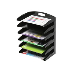 MARBIG DESKTOP ORGANISER 6 Tier Metal Black
