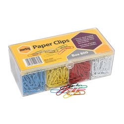 PAPER CLIPS COLOURED MARBIG BX800 PK800