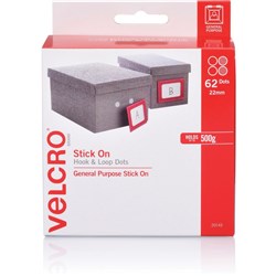 VELCRO HOOK & LOOP SPOTS 62PCE PK62