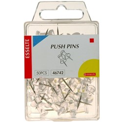 PUSH PINS CLEAR PK50