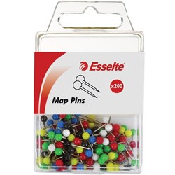 ESSELTE PINS ASSORTED MAP PK200