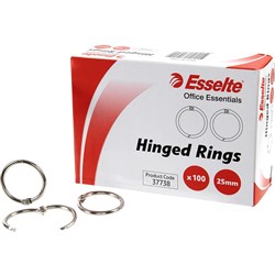 ESSELTE HINGED RINGS No.6 25mm each