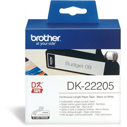 BROTHER LABEL PRINTER ROLLS White Paper 62mmx30.48mt