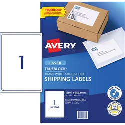AVERY LASER LABELS 199.6x289.1 L7167 1UP PK20